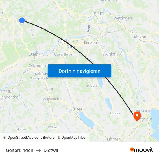 Gelterkinden to Dietwil map