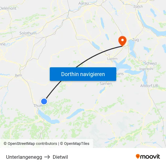 Unterlangenegg to Dietwil map