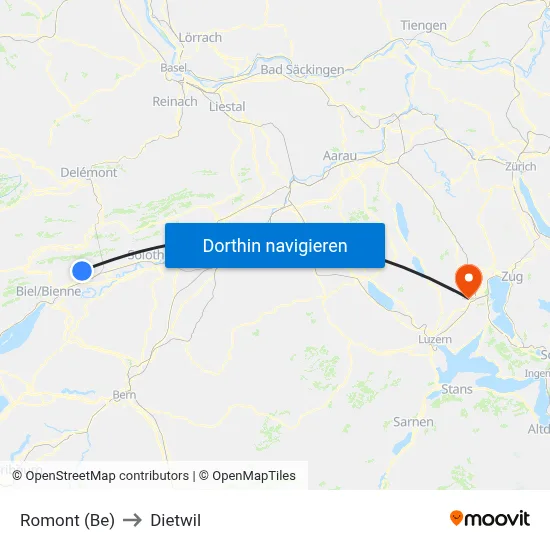 Romont (Be) to Dietwil map