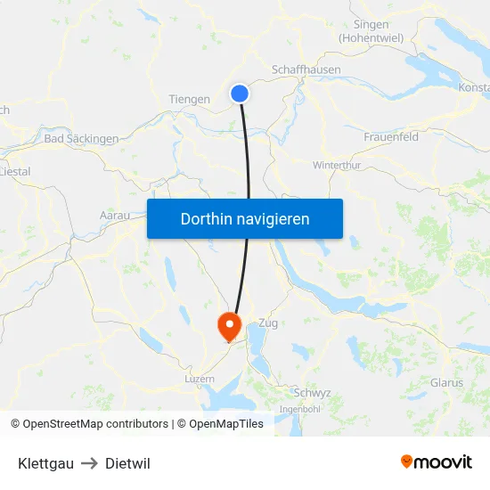 Klettgau to Dietwil map