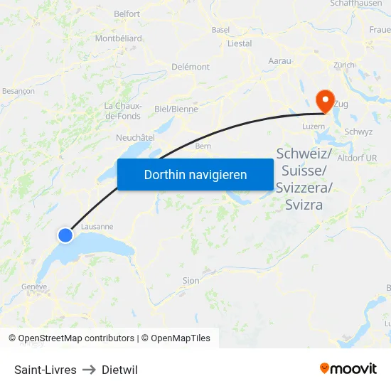 Saint-Livres to Dietwil map