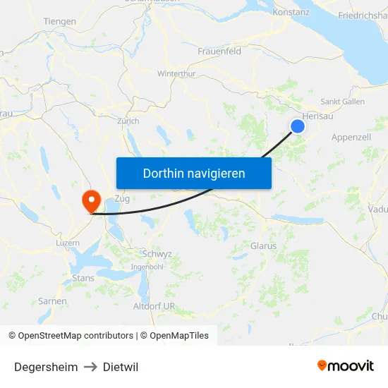 Degersheim to Dietwil map