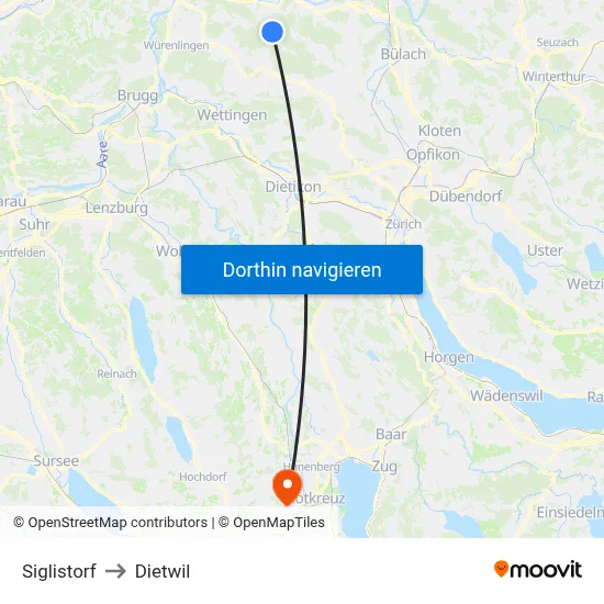 Siglistorf to Dietwil map