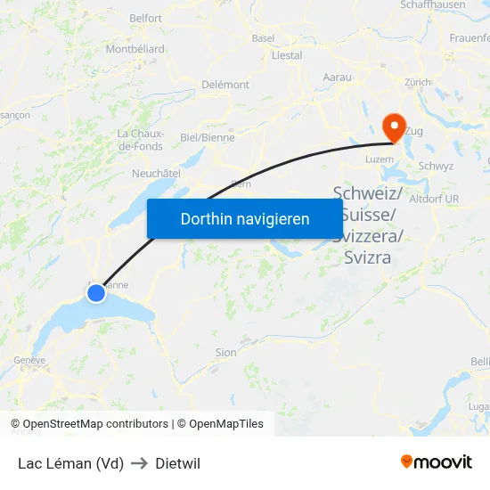 Lac Léman (Vd) to Dietwil map