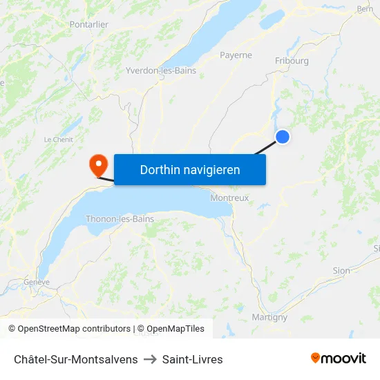 Châtel-Sur-Montsalvens to Saint-Livres map
