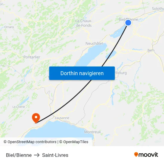 Biel/Bienne to Saint-Livres map