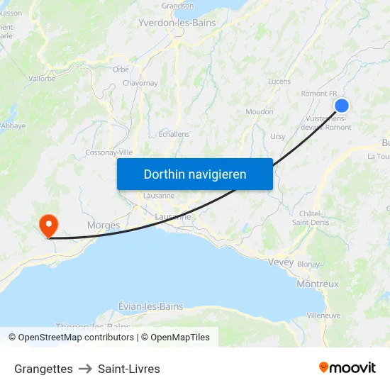 Grangettes to Saint-Livres map