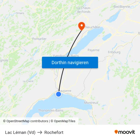 Lac Léman (Vd) to Rochefort map