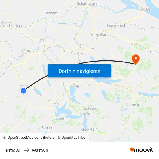 Ettiswil to Wattwil map
