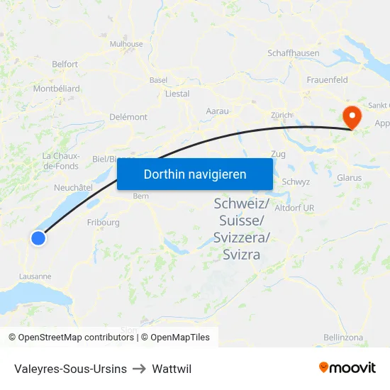 Valeyres-Sous-Ursins to Wattwil map