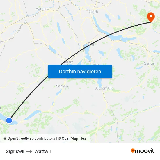 Sigriswil to Wattwil map