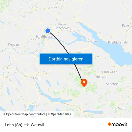 Lohn (Sh) to Wattwil map
