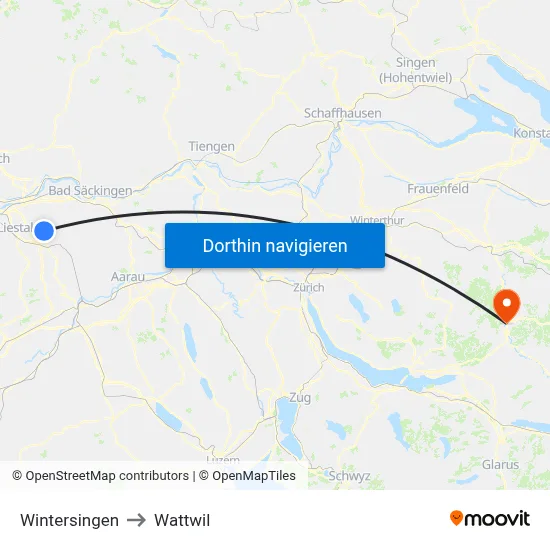 Wintersingen to Wattwil map