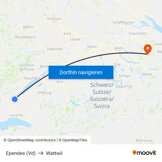 Ependes (Vd) to Wattwil map