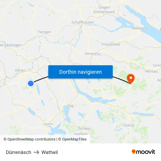 Dürrenäsch to Wattwil map