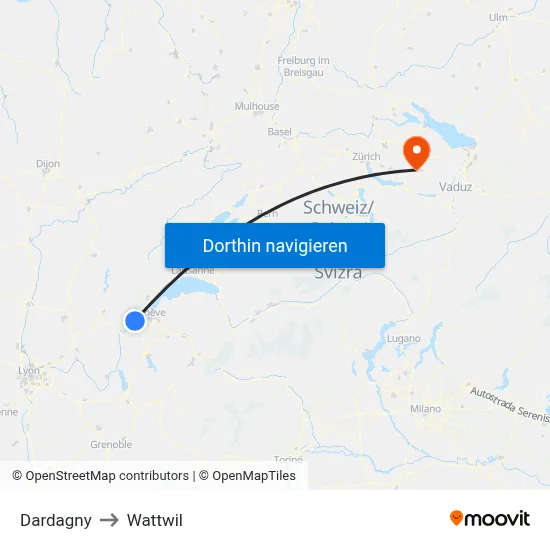 Dardagny to Wattwil map