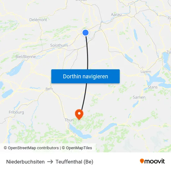 Niederbuchsiten to Teuffenthal (Be) map