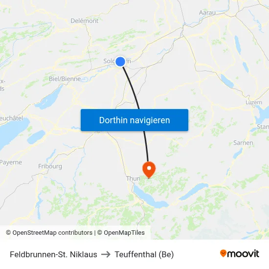 Feldbrunnen-St. Niklaus to Teuffenthal (Be) map