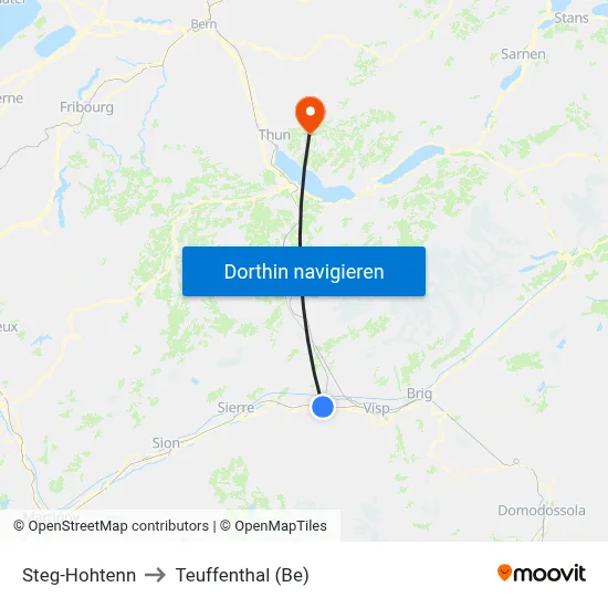Steg-Hohtenn to Teuffenthal (Be) map