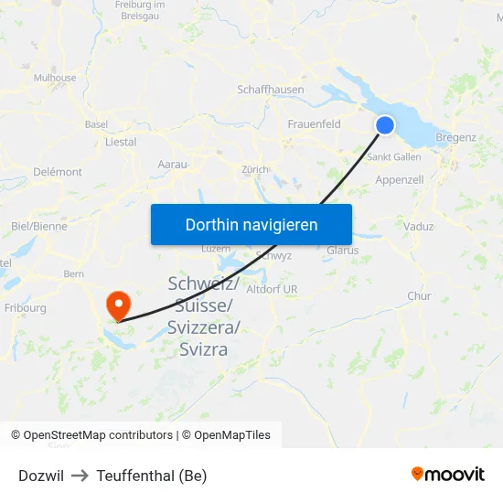 Dozwil to Teuffenthal (Be) map