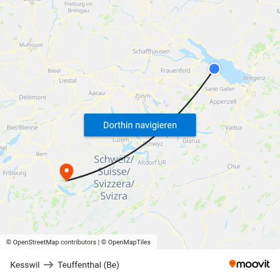 Kesswil to Teuffenthal (Be) map