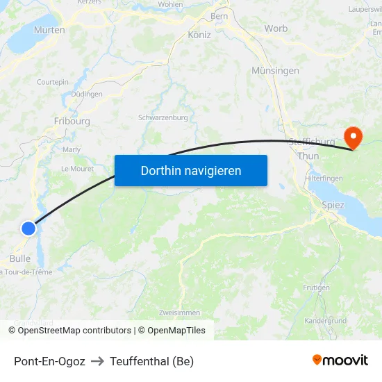 Pont-En-Ogoz to Teuffenthal (Be) map