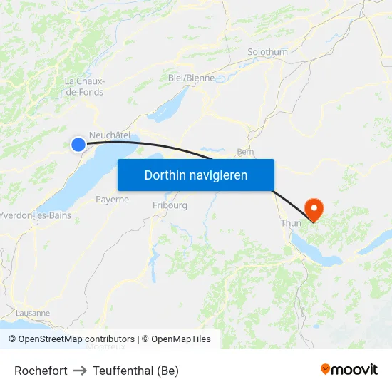 Rochefort to Teuffenthal (Be) map