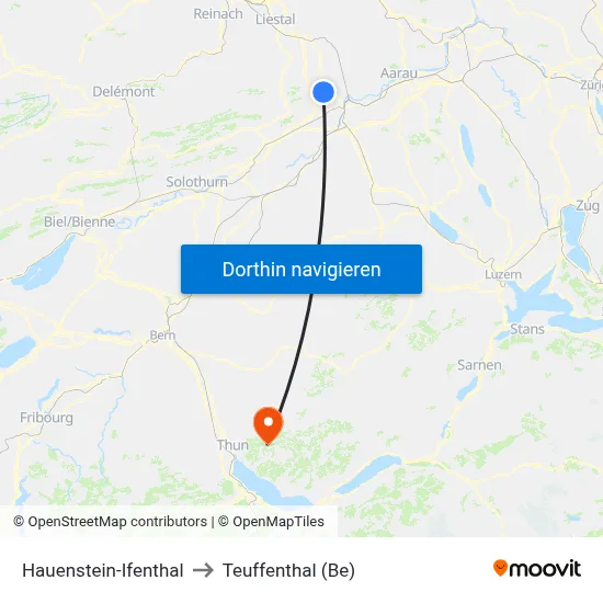 Hauenstein-Ifenthal to Teuffenthal (Be) map