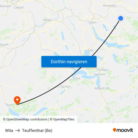 Wila to Teuffenthal (Be) map