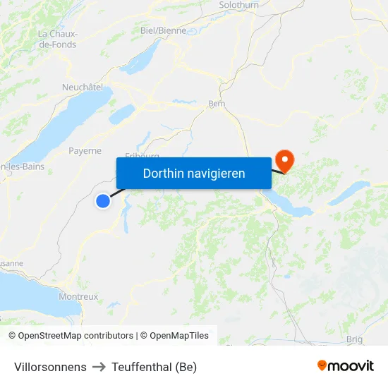 Villorsonnens to Teuffenthal (Be) map
