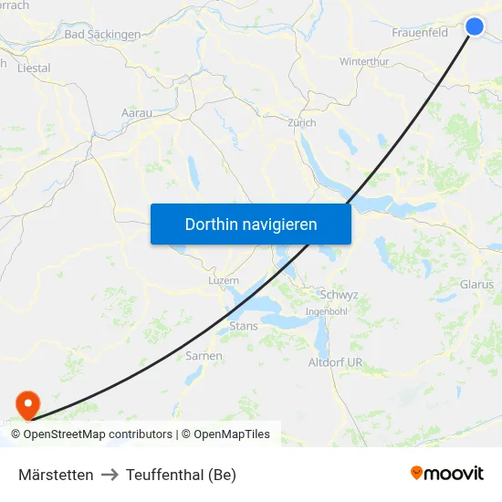 Märstetten to Teuffenthal (Be) map