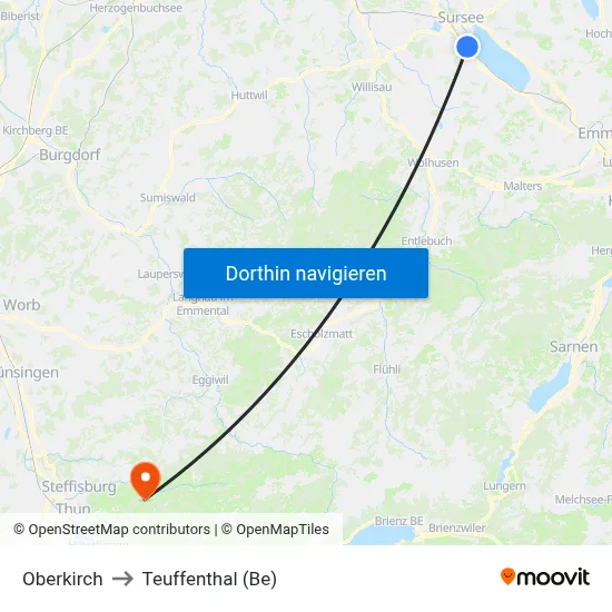 Oberkirch to Teuffenthal (Be) map