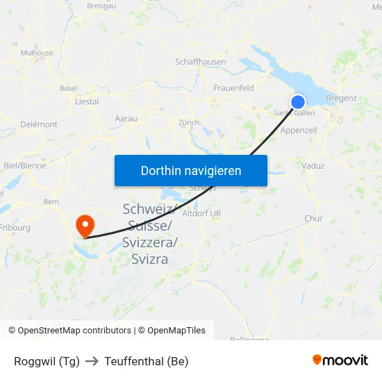 Roggwil (Tg) to Teuffenthal (Be) map