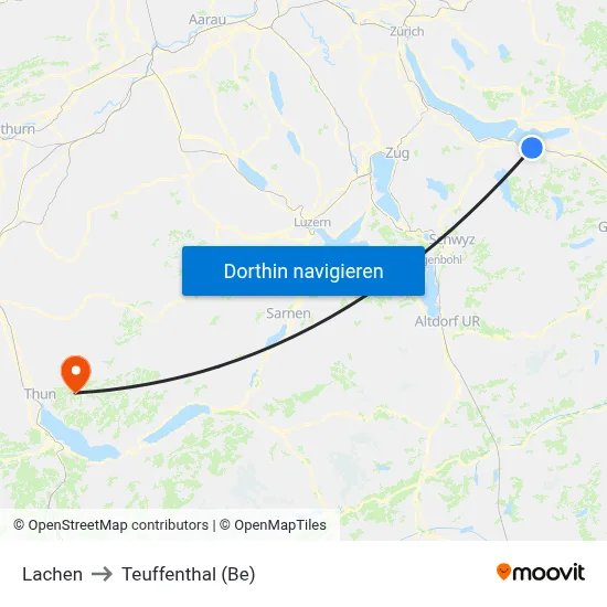Lachen to Teuffenthal (Be) map