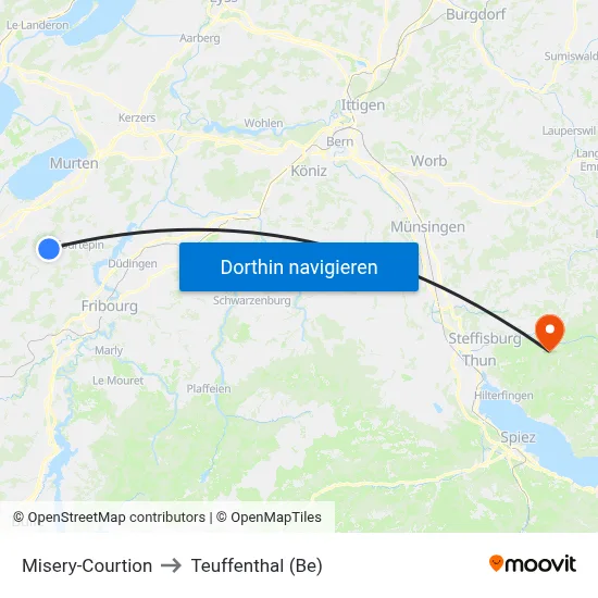 Misery-Courtion to Teuffenthal (Be) map