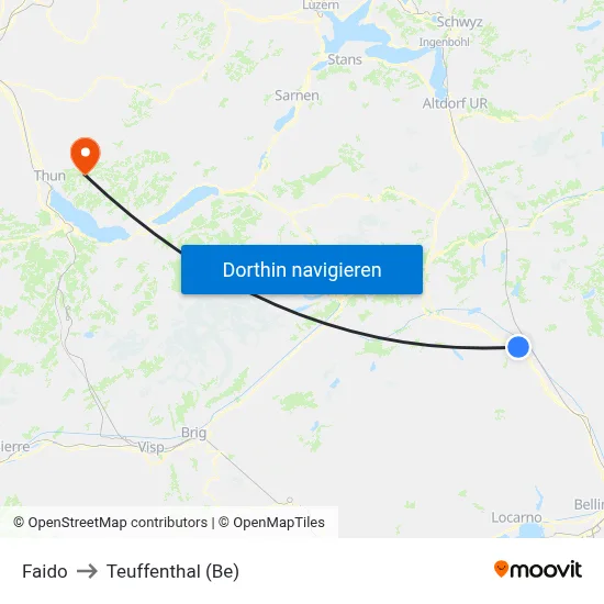 Faido to Teuffenthal (Be) map