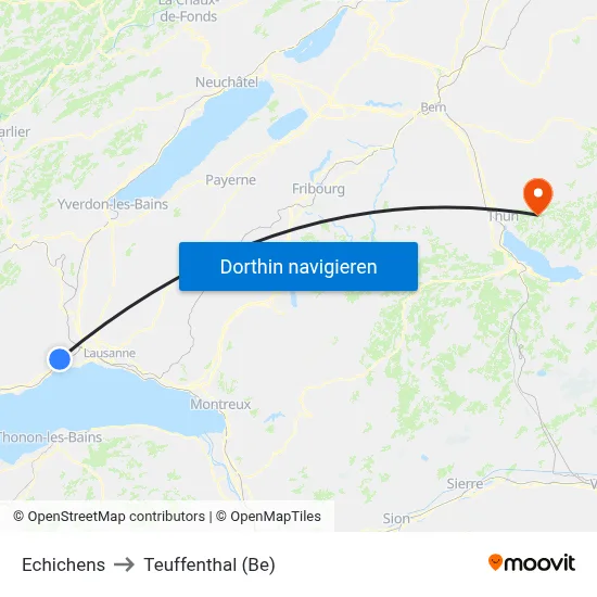 Echichens to Teuffenthal (Be) map