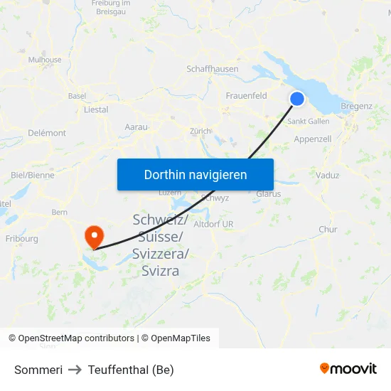Sommeri to Teuffenthal (Be) map