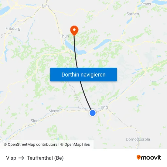 Visp to Teuffenthal (Be) map