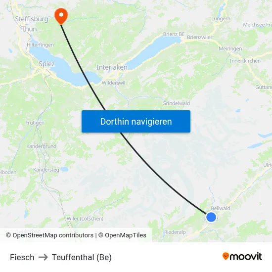 Fiesch to Teuffenthal (Be) map