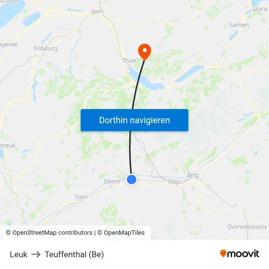 Leuk to Teuffenthal (Be) map