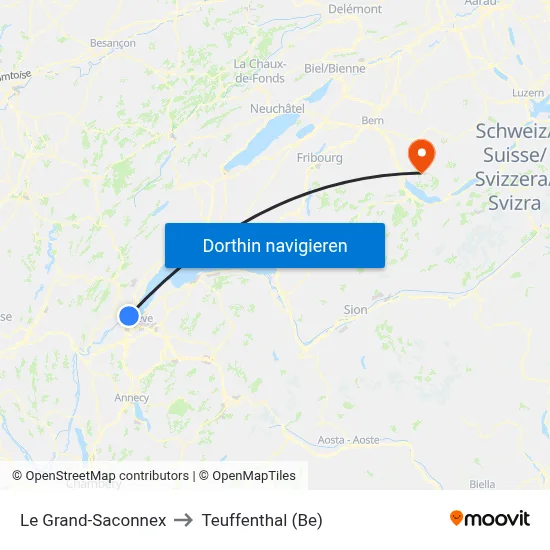 Le Grand-Saconnex to Teuffenthal (Be) map