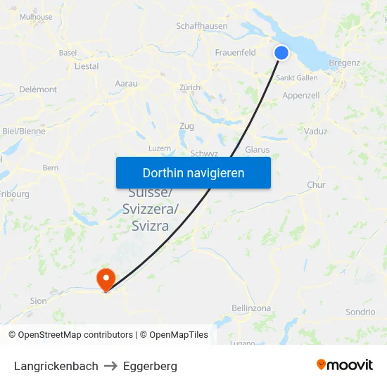 Langrickenbach to Eggerberg map