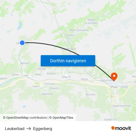 Leukerbad to Eggerberg map