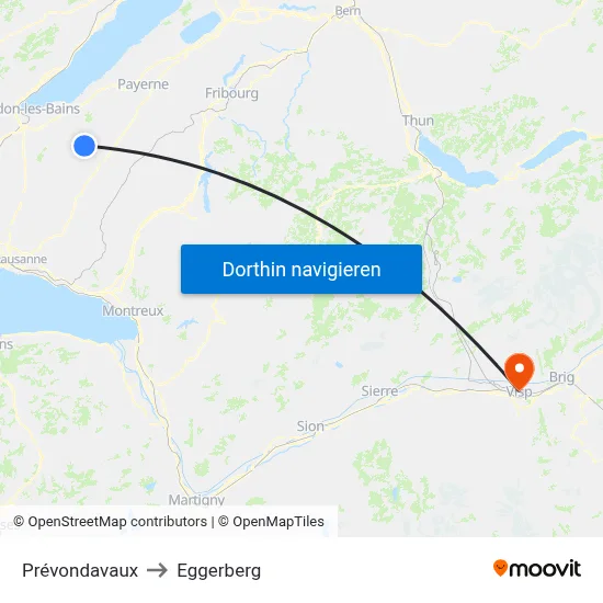 Prévondavaux to Eggerberg map