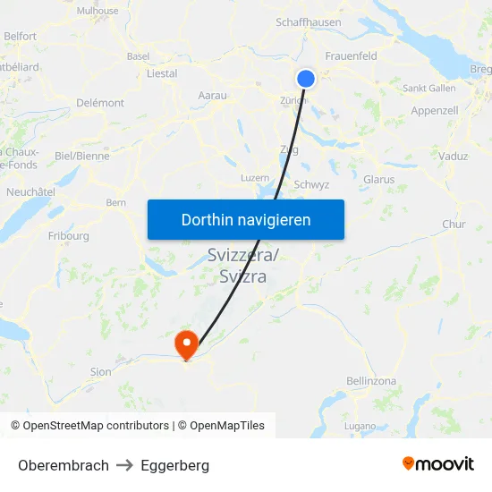 Oberembrach to Eggerberg map