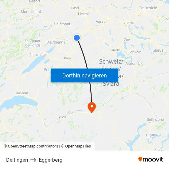 Deitingen to Eggerberg map