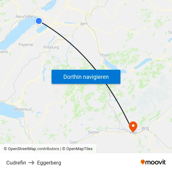 Cudrefin to Eggerberg map