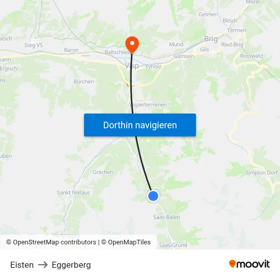 Eisten to Eggerberg map