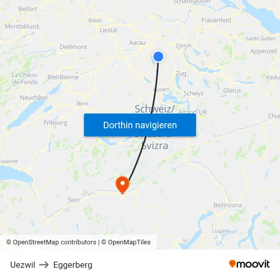 Uezwil to Eggerberg map